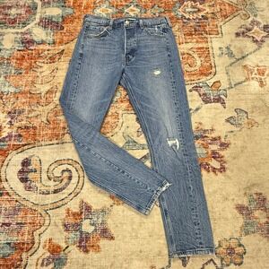 Levis‎ Altered 501 Skinny Jeans Medium Wash Distressed High Rise W29 L28